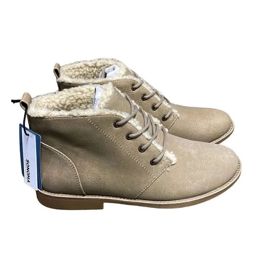 Sonoma Goods For Life® Marbling Taupe Ankle Boots Size 8 NWT